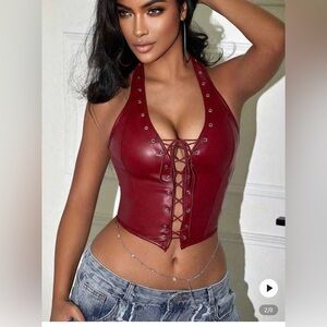Red corset top